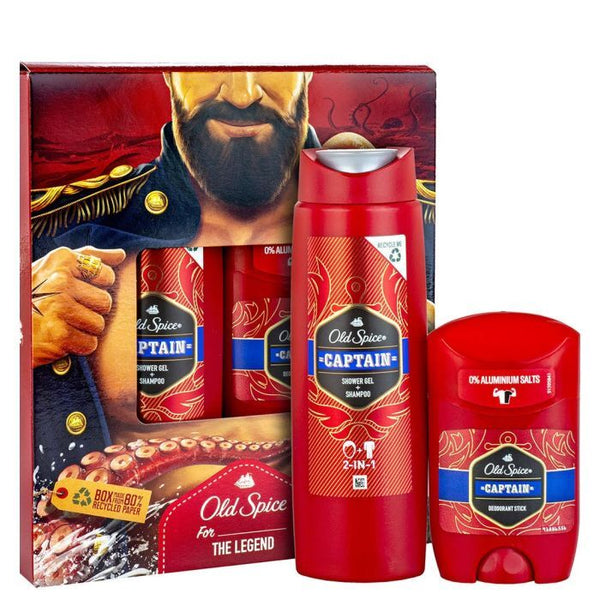 Shulton Old Spice 2pc Set Dark Captain - Shower Gel & Deo Stick 2 50ml