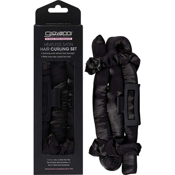 Giovanni Heatless Satin Hair Curling Set Black