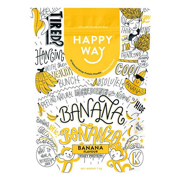 Happy Way Whey Protein Powder Banana 1kg