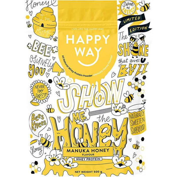 Happy Way Whey Protein Powder Manuka Honey 500g