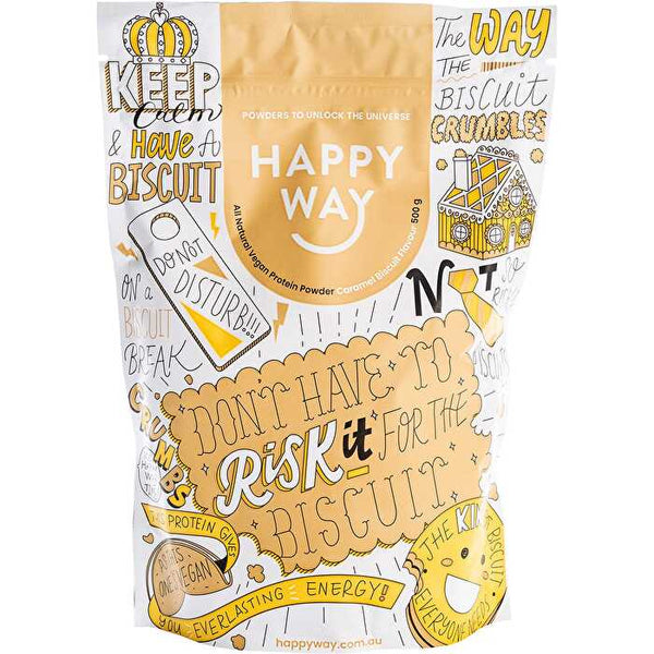 Happy Way Vegan Protein Powder Caramel Biscuit 500g