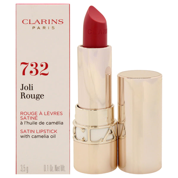 Clarins Joli Rouge Satin Lipstick - 732 Grenadine by Clarins for Women - 0.1 oz Lipstick