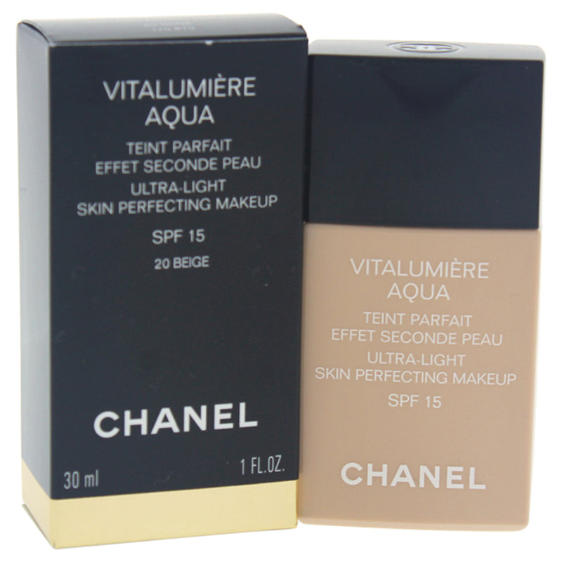 Chanel Vitalumiere Aqua Ultra-Light Skin Perfecting Makeup SPF 15 - 20 Beige by Chanel for Women - 1 oz Makeup