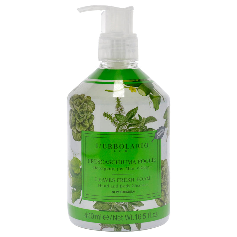 LErbolario Leaves Fresh Foam Hand and Body Cleanser by LErbolario for Unisex - 16.5 oz Body Wash