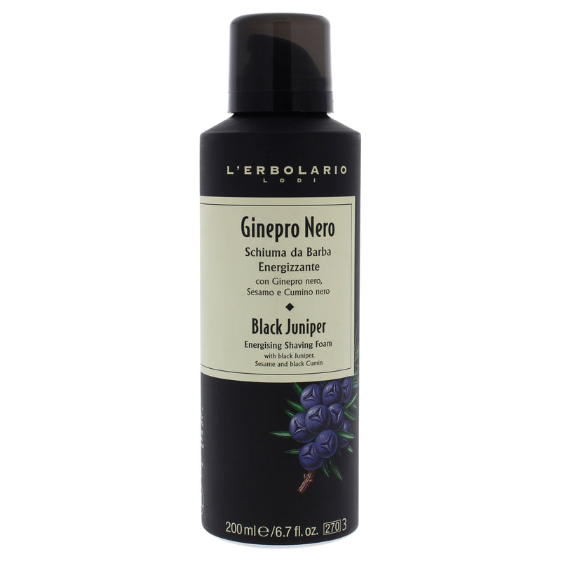 LErbolario Black Juniper Energising Shaving Foam by LErbolario for Men - 6.7 oz Shave Foam