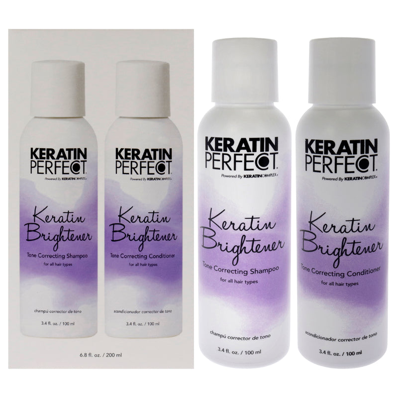 Keratin Perfect Keratin Brightener Duo by Keratin Perfect for Unisex -2 Pc 3.4oz Shampoo, 3.4oz Conditioner