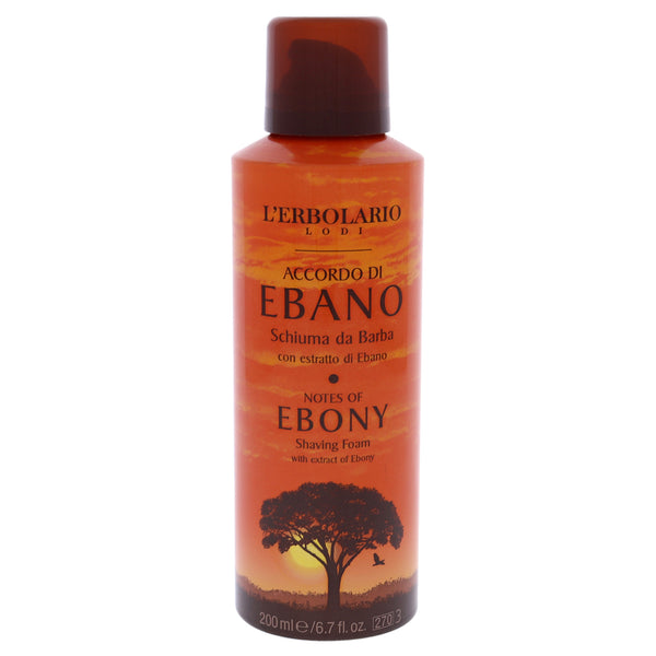 LErbolario Notes of Ebony Shaving Foam by LErbolario for Men - 6.7 oz Shaving Foam