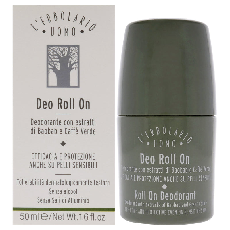 LErbolario Uomo Roll On Deodorant by LErbolario for Men - 1.6 oz Deodorant Roll-On