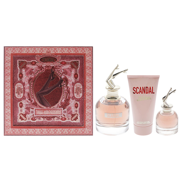 Jean Paul Gaultier Scandal For Women - 3 Pc Gift Set Eau De Parfum Spray 0.20oz Eau De Parfum Spray 60ml/2.5oz Perfumed Body Lotion 60ml/2.7oz