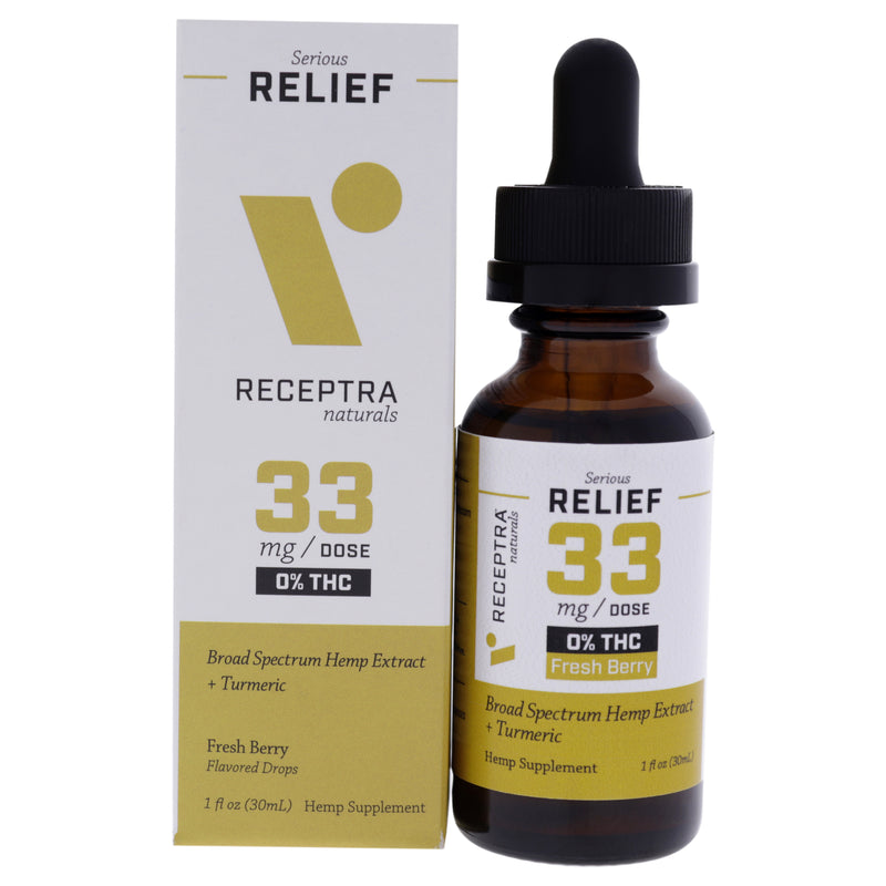 Receptra Naturals Serious Relief 33mg Or percent THC Drops - Fresh Berry by Receptra Naturals for Unisex - 1 oz Tincture