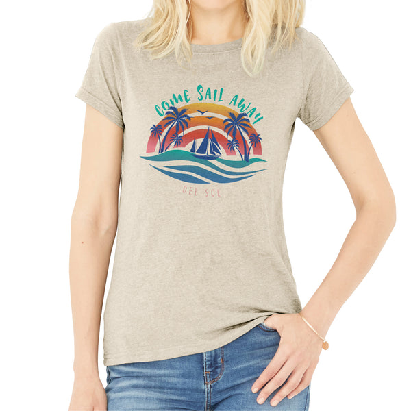 Delsol V-Neck Tee - Anchors Away by Delsol for Women - 1 Pc T-Shirt (Small)