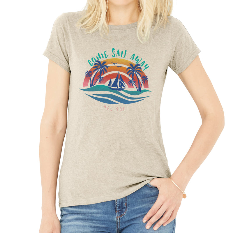 Delsol V-Neck Tee - Anchors Away by Delsol for Women - 1 Pc T-Shirt (Medium)