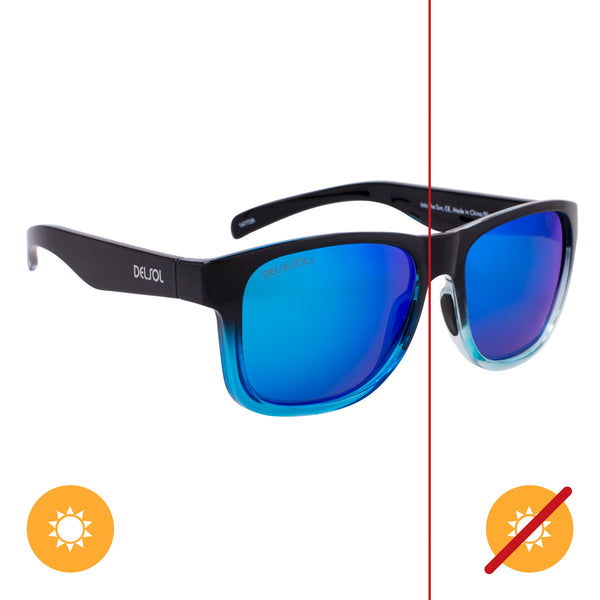 DelSol Solize Into the Sun - Black and Clear to Blue by DelSol for Unisex - 1 Pc Sunglasses