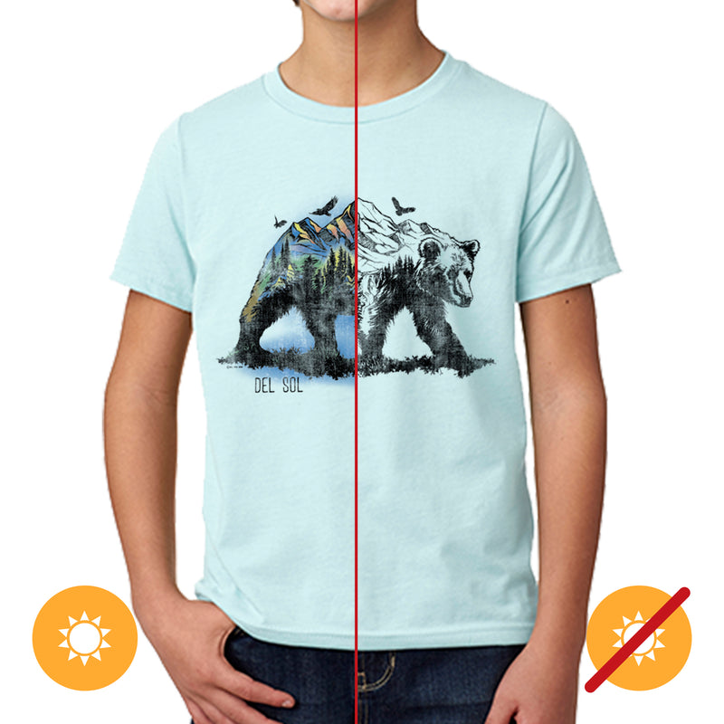 DelSol Kids Crew Tee - Bear Scene - Ice Blue by DelSol for Kids - 1 Pc T-Shirt (YXS)