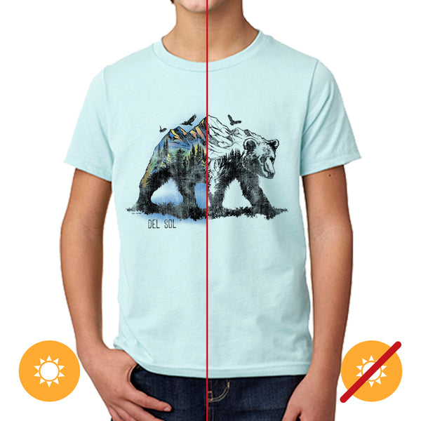 DelSol Kids Crew Tee - Bear Scene - Ice Blue by DelSol for Kids - 1 Pc T-Shirt (YS)