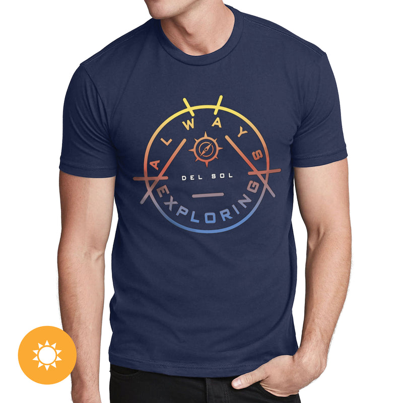 DelSol Men Crew Tee - Always Exploring - Indigo by DelSol for Men - 1 Pc T-Shirt (2XL)