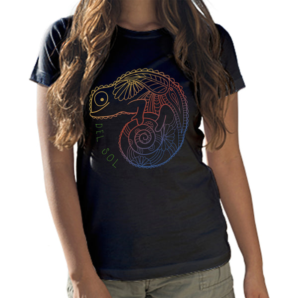 DelSol Girls Crew Tee - Chameleon - Black by DelSol for Women - 1 Pc T-Shirt (YS)