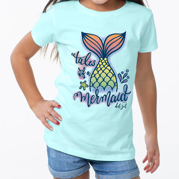 DelSol Girls Crew Tee - Tales of a Mermaid - Chill by DelSol for Women - 1 Pc T-Shirt (5/6T)