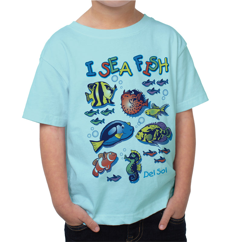 DelSol Kids Crew Tee - I Sea Fish - Chill by DelSol for Kids - 1 Pc T-Shirt (5/6T)