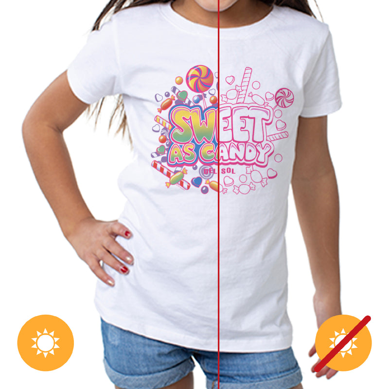 DelSol Girls Crew Tee - Sweet As Candy - White by DelSol for Women - 1 Pc T-Shirt (5/6T)