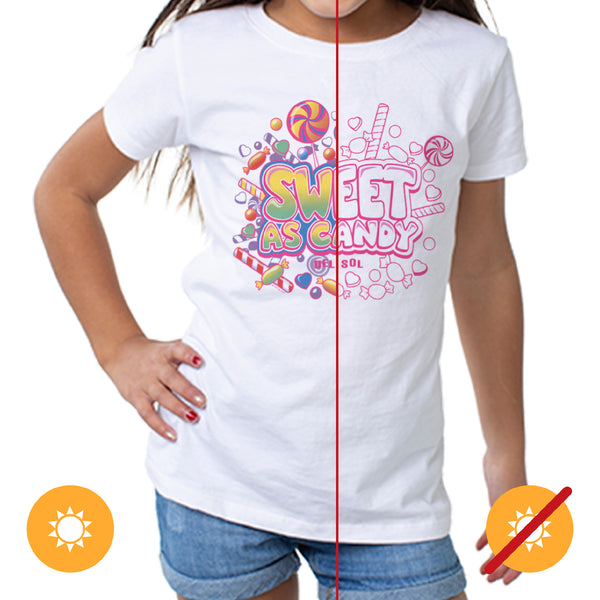 DelSol Girls Crew Tee - Sweet As Candy - White by DelSol for Women - 1 Pc T-Shirt (4T)