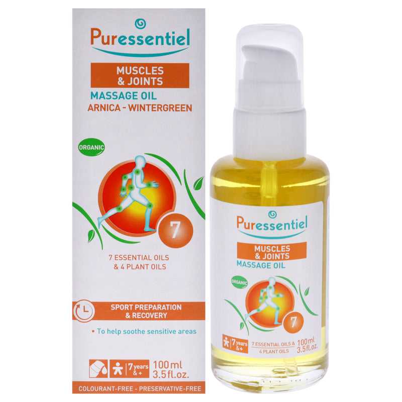 Puressentiel Muscle Relaxing Organic Massage Oil - Arnica and Wintergreen by Puressentiel for Unisex - 3.5 oz Oil