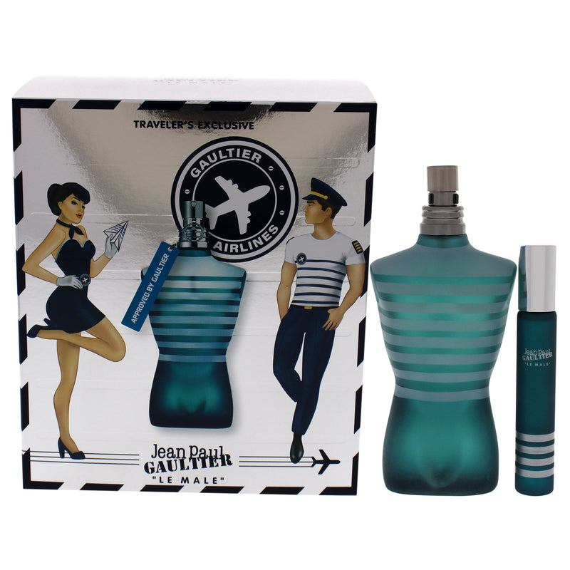 Jean Paul Gaultier Le Male by Jean Paul Gaultier for Men - 2 Pc Gift Set 4.2oz EDT Spray, 0.68oz EDT Spray