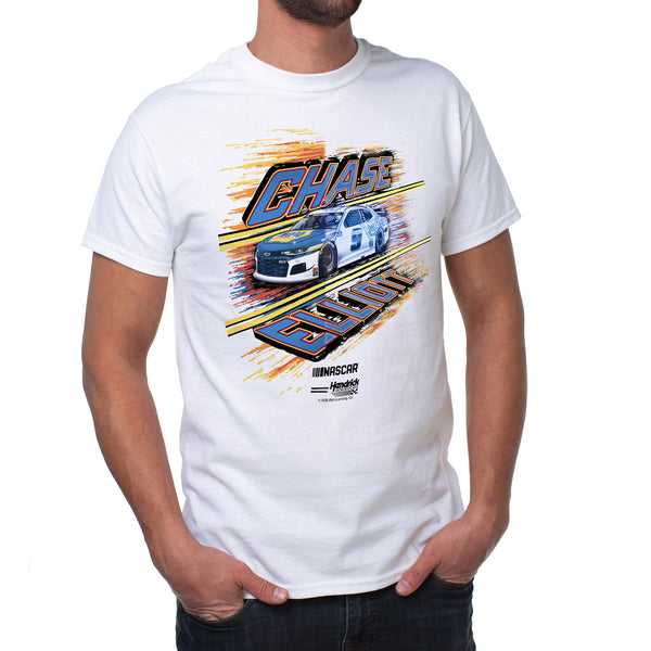 DelSol NASCAR Mens Classic Crew Tee - Chase Elliot - 5 White by DelSol for Men - 1 Pc T-Shirt (S)