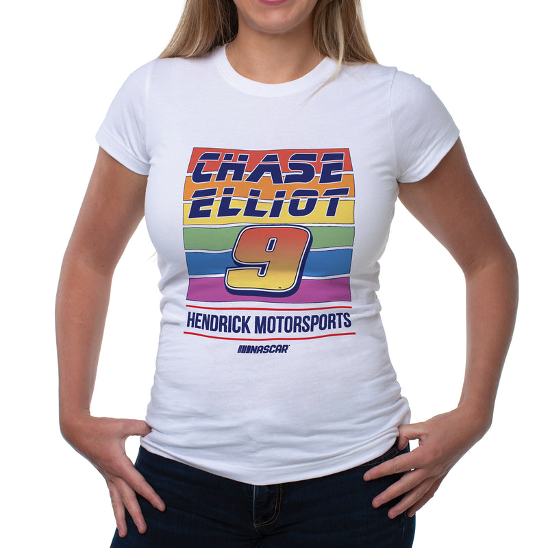 DelSol NASCAR Womens Crew Tee - Chase Elliot - 2 White by DelSol for Women - 1 Pc T-Shirt (S)