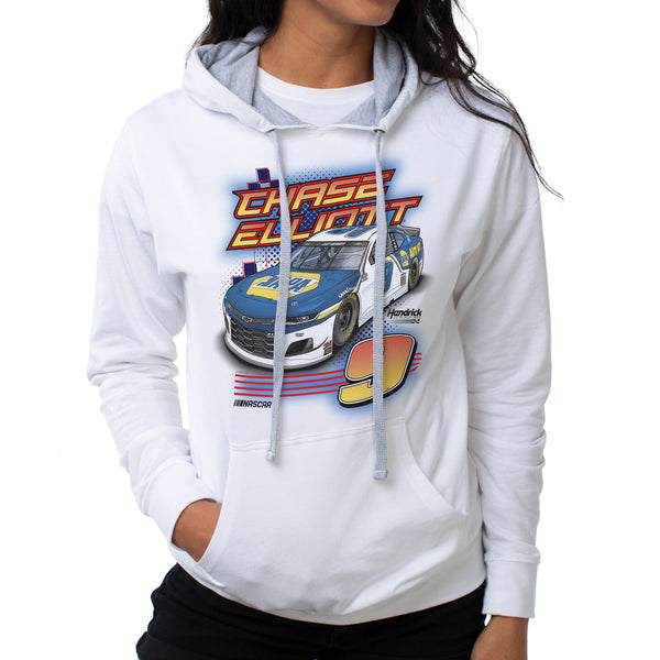 DelSol NASCAR Hooded Sweatshirt - Chase Elliot - 1 White by DelSol for Women - 1 Pc T-Shirt (S)