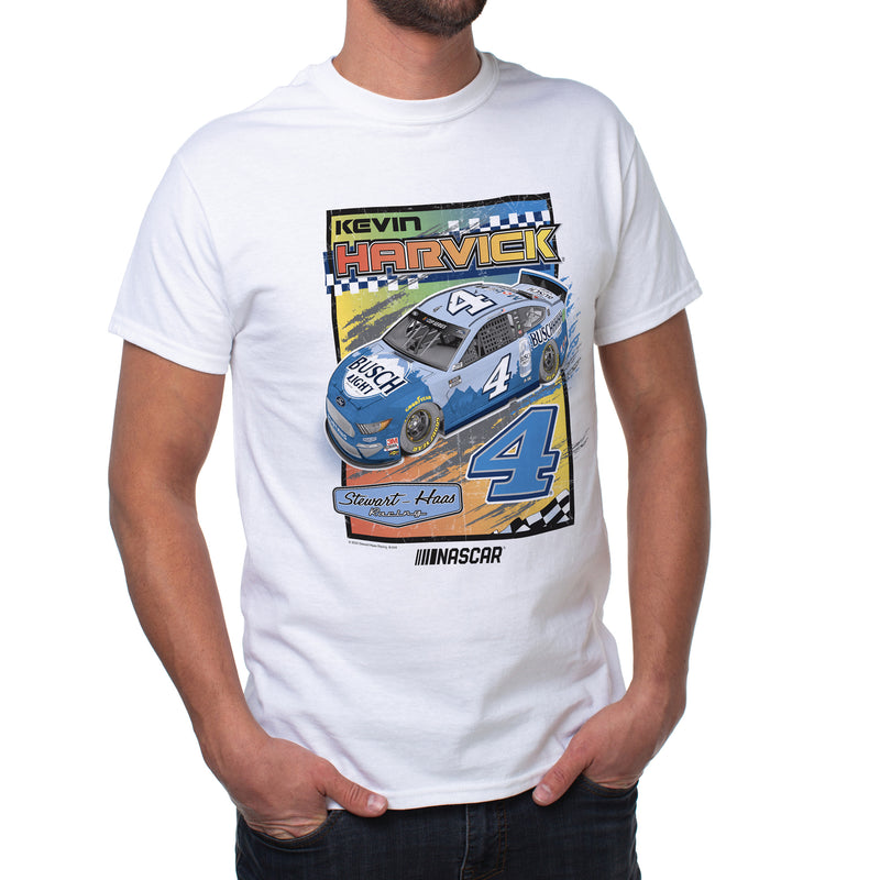 DelSol NASCAR Mens Classic Crew Tee - Kevin Harvick - 1 White by DelSol for Men - 1 Pc T-Shirt (M)