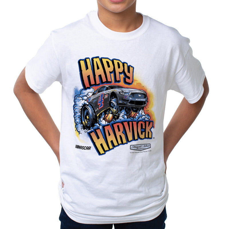 DelSol NASCAR Kids Fine Jersey Crew Tee - Kevin Harvick - 10 White by DelSol for Kids - 1 Pc T-Shirt (YXS)