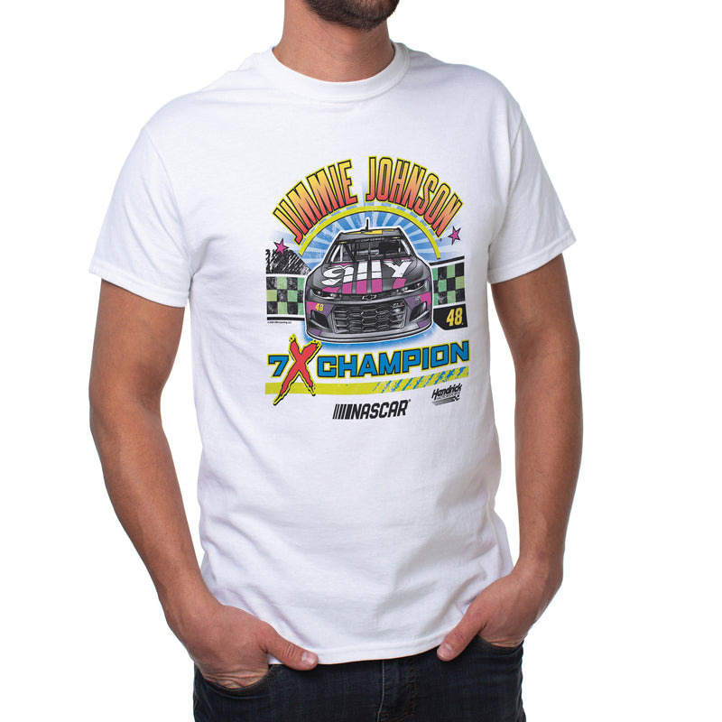 DelSol NASCAR Mens Classic Crew Tee - Jimmie Johnson - 9 White by DelSol for Men - 1 Pc T-Shirt (S)