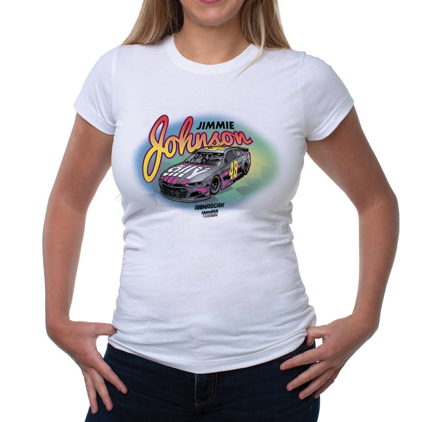 DelSol NASCAR Womens Crew Tee - Jimmie Johnson - 7 White by DelSol for Women - 1 Pc T-Shirt (S)