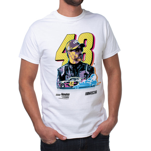 DelSol NASCAR Mens Classic Crew Tee - Jimmie Johnson - 4 White by DelSol for Men - 1 Pc T-Shirt (S)