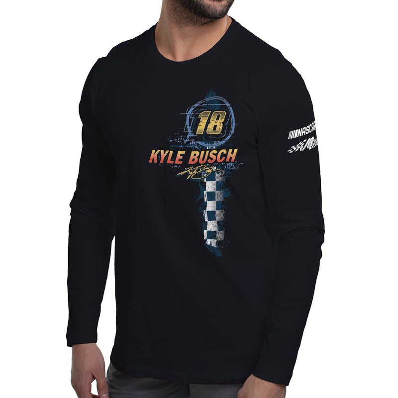 DelSol NASCAR Mens Classic Long Sleeve Crew Tee - Kyle Busch - 8 Black by DelSol for Men - 1 Pc T-Shirt (S)