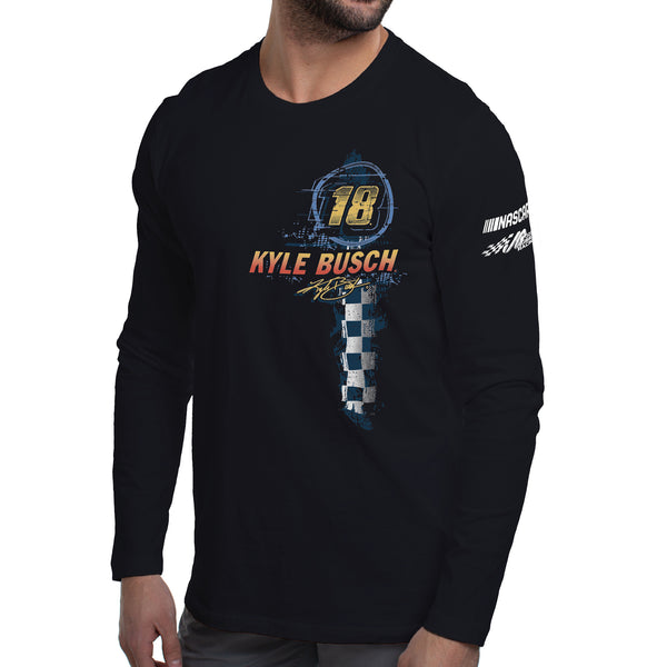 DelSol NASCAR Mens Classic Long Sleeve Crew Tee - Kyle Busch - 8 Black by DelSol for Men - 1 Pc T-Shirt (L)