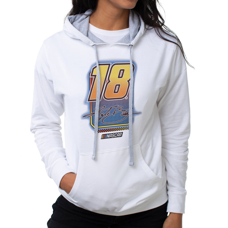 DelSol NASCAR Hooded Sweatshirt - Kyle Busch - 10 White by DelSol for Women - 1 Pc T-Shirt (M)