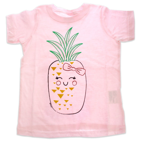 DelSol Girls Crew Tee - Blushing Pineapples - Balerina by DelSol for Kids - 1 Pc T-Shirt (2T)