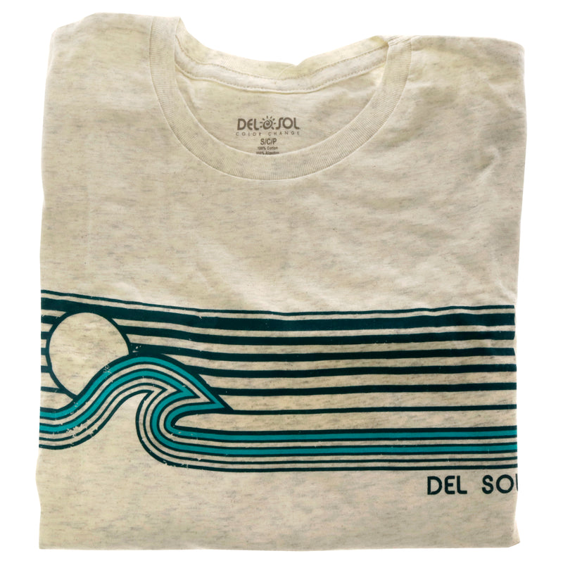 DelSol Men Crew Tee - Sunset Wave - Grey by DelSol for Men - 1 Pc T-Shirt (S)