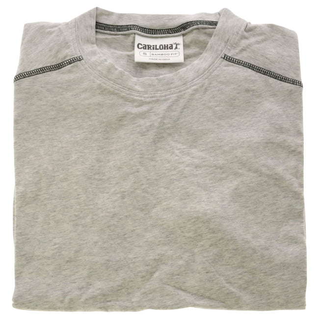 Bamboo Performance Crew T-Shirt - Light Heather Gray by Cariloha for Men - 1 Pc T-Shirt (S)