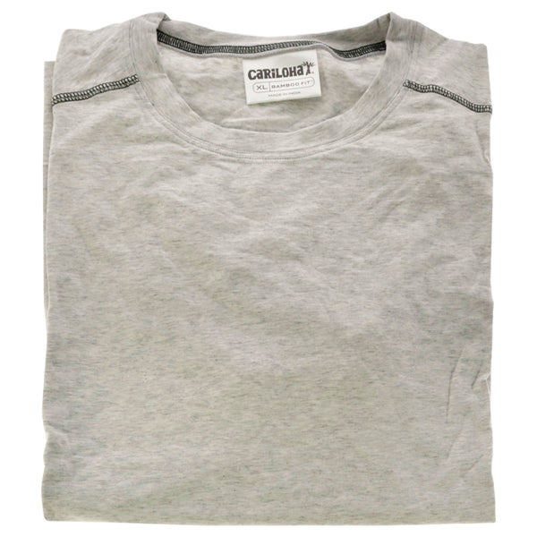 Bamboo Performance Crew T-Shirt - Light Heather Gray by Cariloha for Men - 1 Pc T-Shirt (XL)