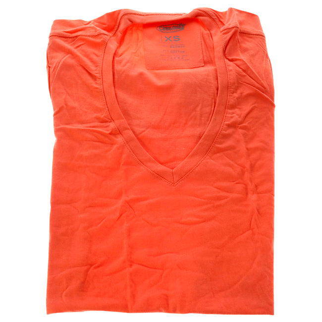 Bamboo V-Neck Tee - Sunkissed Coral by Cariloha for Women - 1 Pc T-Shirt (XS)