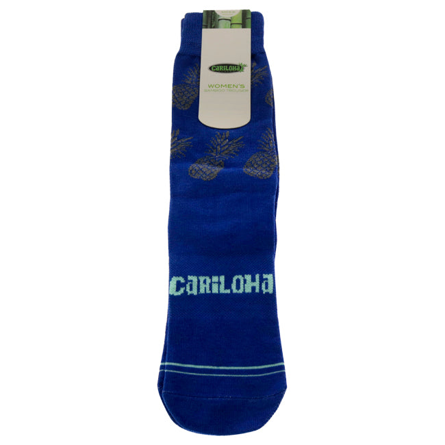 Bamboo Trouser Socks - Pineapple Royal by Cariloha for Women - 1 Pair Socks (S/M)