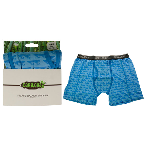 Bamboo Boxer Briefs - Caribbean Blue Wave by Cariloha for Men - 1 Pc Boxer (XL)