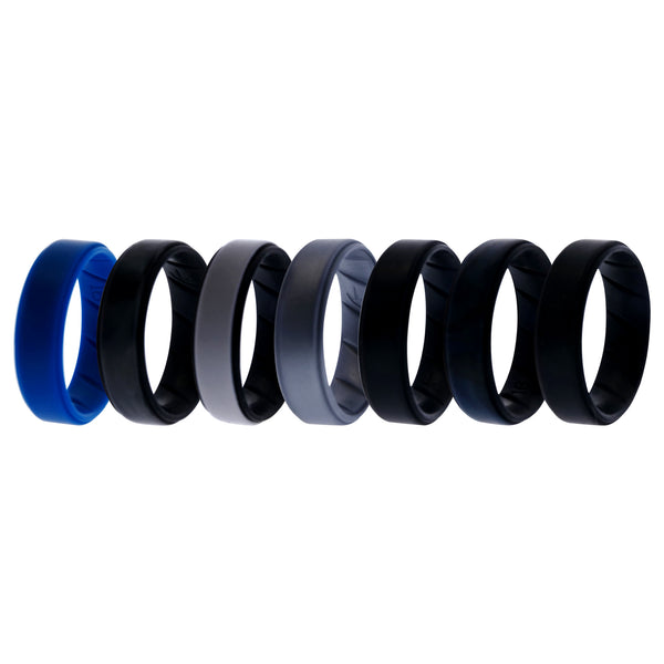 Silicone Wedding BR Step Ring Set - Metal by ROQ for Men - 7 x 16 mm Ring