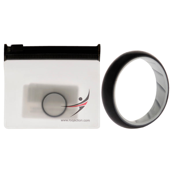 Silicone Wedding BR Solid Ring - White-Black by ROQ for Women - 7 mm Ring