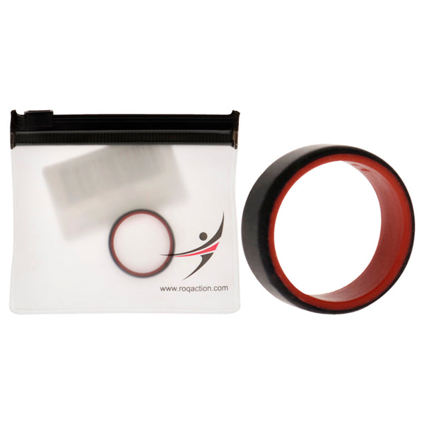 Silicone Wedding 2Layer Beveled 8mm Ring - Red-Black by ROQ for Men - 11 mm Ring