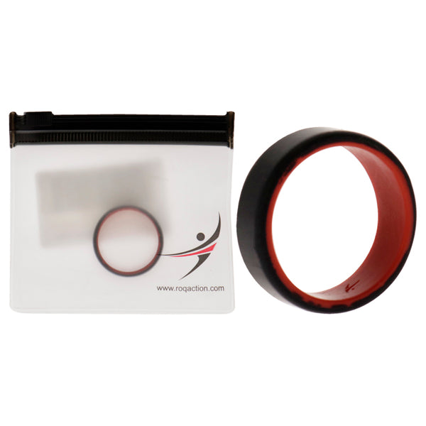 Silicone Wedding 2Layer Beveled 8mm Ring - Red-Black by ROQ for Men - 13 mm Ring