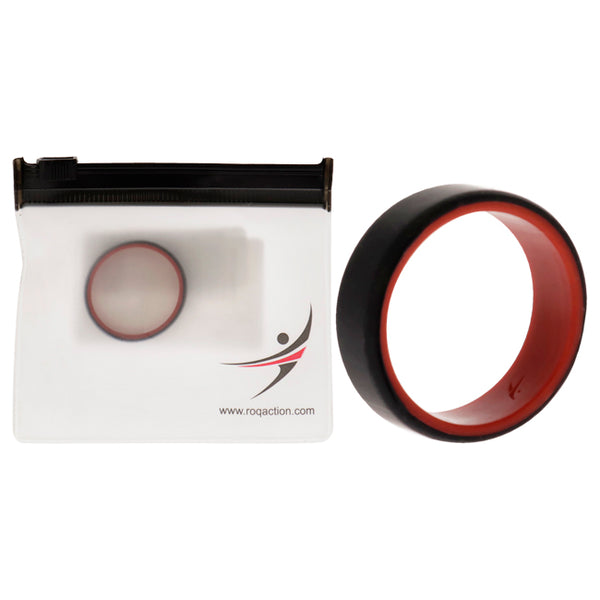 Silicone Wedding 2Layer Beveled 8mm Ring - Red-Black by ROQ for Men - 15 mm Ring